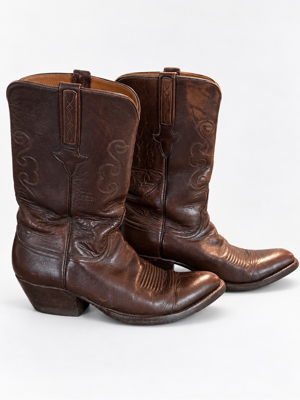 Lucchese Dark Brown Leather Women's Western Boots